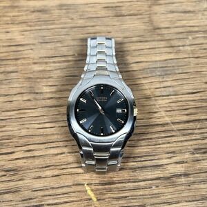 Citizen Eco Drive Date Black Dial Silver & Gold Tone Men's Watch Not Working